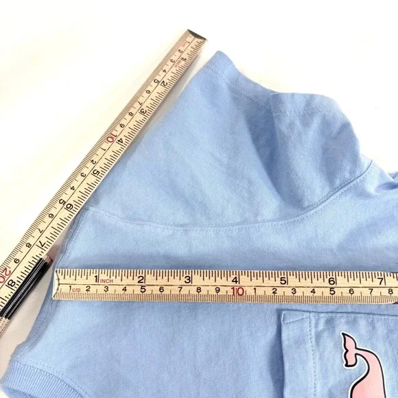 Vineyard Vines T-Shirt Light Blue Kids Large 16 Short Sleeve Pocket Sticker Back - Picture 8 of 9